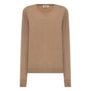 Kameluld Sweater Ribbed Detaljer Langærmet