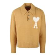 Alpaka Uld Strikket Polo Sweater