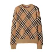 Mønstret Intarsia Strik Sweater