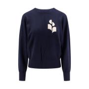 Crew-neck Wool Cotton Blend Sweater