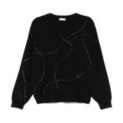 Sort Perlebesat Crew Neck Sweater