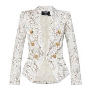 Satin blazer med print