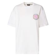 Hvid Bomulds T-shirt med Logo