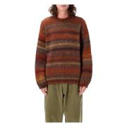 Stribet Mohair Sweater Brun Strikvarer