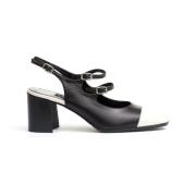 Sort Slingback Pumps med Is Tå