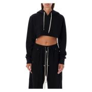 Sort Cropped Hoodie Strikvarer AW24