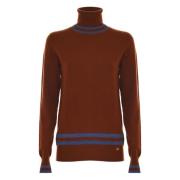 Kontrastdetaljer Uldblanding Polo Hals Pullover