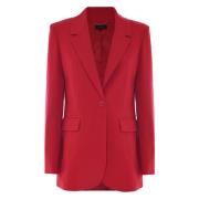 Elegant Single-Breasted Jacket, Viscose Blend