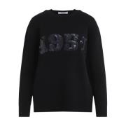 Blå Marino Sweater 1951 Stil