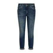 Vintage Wash Slim-Fit Jeans Blå