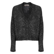 Sort paliet V-hals cardigan sweater