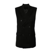 Sort Dobbelt Breasted Vest