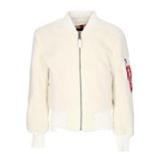 Off White Teddy Sherpa Jakke