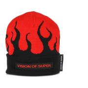 Rød Flammer Beanie Sort/Rød