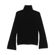 Sort Ribstrikket Sweater