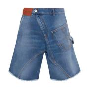 Denim Shorts med Whiskering Effekt