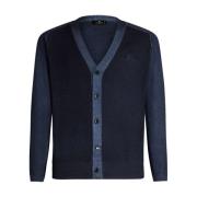 Blå Trim Cardigan