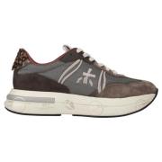 Taupe Ruskind Stilfulde Sneakers