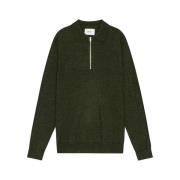 Blød Uld Zip Polo Sweater