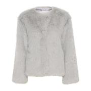 Faux Fur Jakke Flint Gray