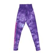 Lilla Tie-Dye Leggings Kvinder Behagelig