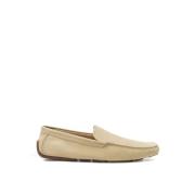 Beige Læder Slip-On Sko