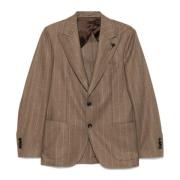 Stribet Cashmere Blazer Brun