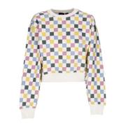 Ternede Crop Crewneck Sweatshirt Hvid