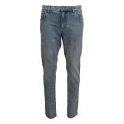 Elegant Slim-Fit Lyseblå Denim Bukser