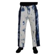 To-farvet Tie Dye Herre Denim Jeans