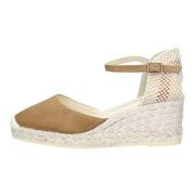 Espadriller med hæl Beige