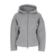 Grå Fleece Zip Hoodie Stilfuld Kvinde