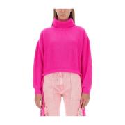 Luksus Cropped Strik Turtleneck Sweater