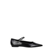 Oil-Slick Læder Mary-Jane Ballet Flats