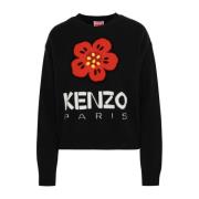 Ribbet Crewneck Blomster Sweater