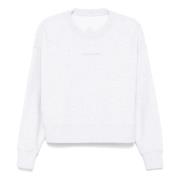 Grå Crewneck Sweatshirt Med Gummi Logo