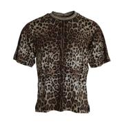 Leopard Print Bomuld T-shirt