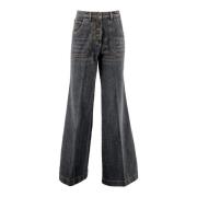 Flare-fit Brugt-effekt Denim Jeans