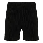 Sort Plisseret Shorts