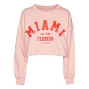 Crop Sweaters med Print og Label