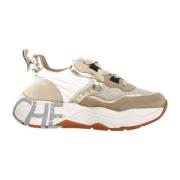 Beige Sneakers Club105 i læder/nylon