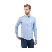 Regular Fit Non-Iron Stretch Cotton Skjorte med Button Down Krave