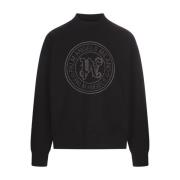 Sort Crewneck Sweatshirt med Logo