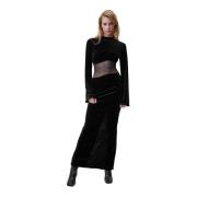 Velvet Maxi Dress in Black