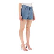 Rhinestone Denim Shorts med Hjerte-nitter