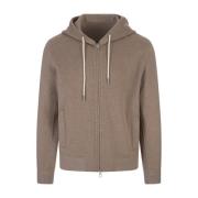 Brun Cashmere Zip-Up Hoodie Sweater