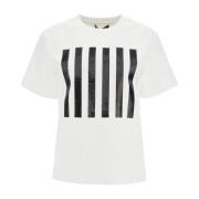 Stribet Box Tee Bomuld Paillet T-Shirt