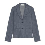 Jersey blazer med herringbone mønster formet