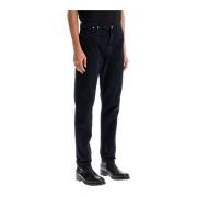 Afslappet pasform tapered jeans i knust vask