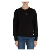 Logo Print Viskose Blandings Sweatshirt